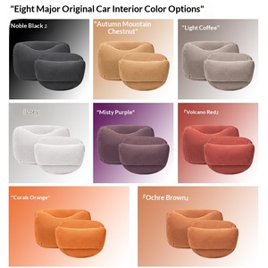Set Ergonomico di Cuscino Poggiatesta e Supporto Lombare <span class=keywords><strong>per</strong></span> <span class=keywords><strong>Auto</strong></span> in Pelle Scamosciata, Traspirante - Product Image 3