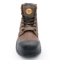 MAXITOUGH Chaussures de sécurité Crazy Horse en cuir pour hommes, semelle extérieure antidérapante en PU/PU, résistantes à la perforation, pour l'industrie pétrolière