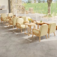Ensemble de mobilier commercial multifonctionnel de style nordique moderne pour restaurant, café, bar à thé, réception et négociation, avec combinaison table et chaise