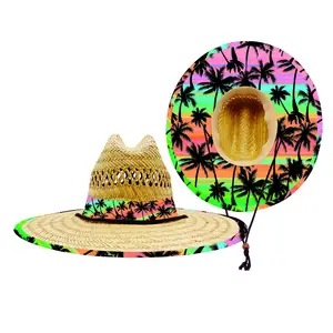 Sombrero de paja de ala grande, fabricante directo de China, proveedor de sombreros, promoción al por mayor