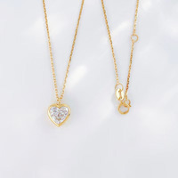 Collier Pendentif en Or Jaune 18 carats avec Diamant de Laboratoire, Modèle Fée Élégante et Gracieuse, Entièrement Sertie de Diamants, Réglable, pour Femme, Délicat