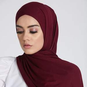 Bonne couture femmes écharpes plaine doux Modal Turban tête enveloppe Jersey Hijab écharpe coton lourd Long musulman châle 170*60cm - Product Image 3