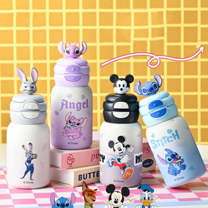 Bouteille isotherme en acier inoxydable à double ouverture, motif Stitch de dessin animé, avec couvercle, mignonne, Mickey et <span class=keywords><strong>Minnie</strong></span> - Product Image 2