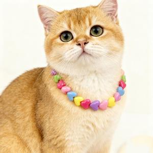 Collares para Mascotas Y2K Kawaii, Lindos Collares de Perro con Cuentas de Corazón Coloridas, Gargantilla para Mascotas, Collares para Perros y Gatos, Accesorios de Joyería - Product Image 1