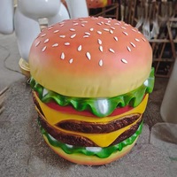 Sculpture de hamburger géante en fibre de verre et résine, personnalisée en usine, pour la décoration de supermarchés et centres commerciaux – Vente chaude