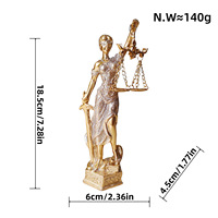 Statue moderne faite à la main plaquée or de la déesse de la richesse en résine, pièce décorative pour la maison ou les cadeaux d'affaires