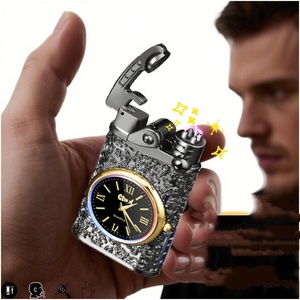 Briquet <span class=keywords><strong>rechargeable</strong></span> de haute qualité, coupe-vent, en métal, électronique, avec lumière LED pour cigares - Idée cadeau - Product Image 6