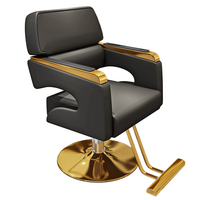 Fauteuils de barbier hydrauliques en cuir doré modernes pour hommes et femmes, meubles de coupe de cheveux professionnels, vente en gros en provenance de salon