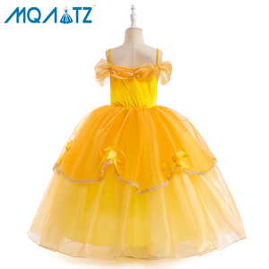 Vestito <span class=keywords><strong>da</strong></span> Principessa Giallo per <span class=keywords><strong>Bambine</strong></span>, Costume Floreale per Feste di Compleanno, Ispirato a <span class=keywords><strong>Film</strong></span> e Serie TV - Product Image 3