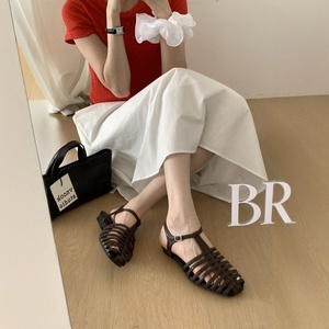 Beinxinjia Women Gladiator Flat Sandals <b>Open</b> Toe Strappy <b>Back</b> Strap Breathable Summer Fashion Trend <b>Shoes</b> - Product Image 5
