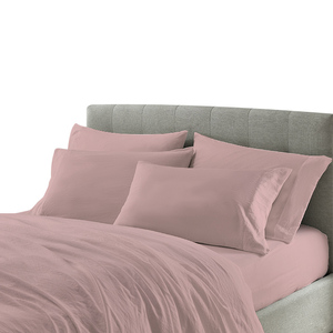 Parure de draps en microfibre unie, 90 g/m², prélavée, douce comme du coton, 4 pièces, pour toutes les saisons - Product Image 1