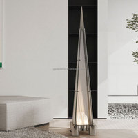 Badu Lampadaire moderne en acier inoxydable et verre avec LED Variable Options de température multicolore pour le salon