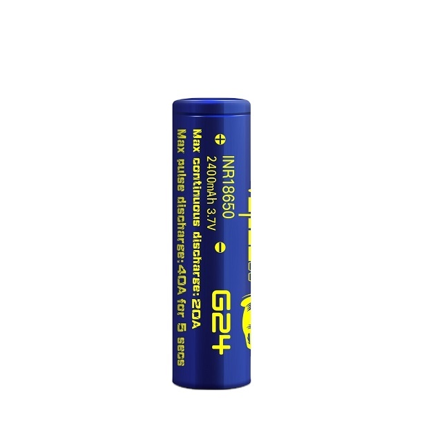 Vapcell 18650 3.7v Li Ion Rechargeable Battery INR18650 G24 2400mah 20A 40a Rechargeable Li-ion Batteries