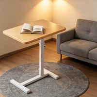 Bureau d'ordinateur portable pliable et mobile 360 °   Table de chevet réglable en hauteur et rotative pour la maison, le bureau, l'étude et l'écriture