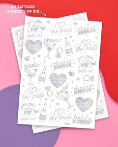 Tatuaggi temporanei-40 stili iridescenti, decorazioni per feste, bomboniera + sposa - Product Image 4