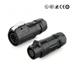Connecteur étanche LP12 M12 7/8 broches en plastique PBT, prise d'alimentation 3A, fiche circulaire pour connexion de signal LED extérieur IP67 - Product Image 2
