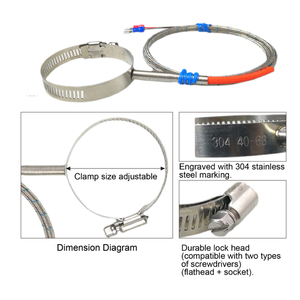 Ống thép không gỉ Kẹp cặp nhiệt điện k loại cảm biến nhiệt độ kẹp cho máy ép phun - Product Image 2
