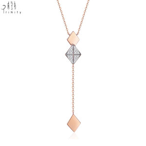 Most Popular Manufacturer Export Fine Jewelry 18K <b>Solid</b> Rose <b>Gold</b> Real Natural Diamonds <b>Pendant</b> Necklace For Women's Gift - Product Image 1