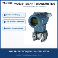 Transmetteur de pression différentielle intelligent WD3351 24VDC 4-20mA LCD IP67 pour systèmes de contrôle de processus industriels
