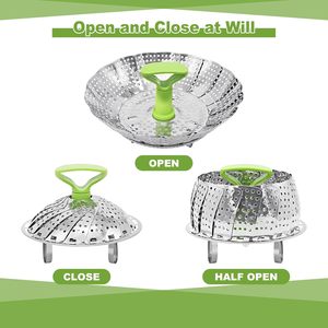 Kitchen Gadget Stainless Steel Steamer <b>Basket</b> Folding Vegetable Steamer <b>Basket</b> for Cooking - Product Image 3