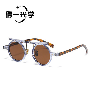 แว่นกันแดดกรอบกลม UV400 PC ป้องกันแสงแดดสำหรับผู้หญิง น้ำหนักเบา - Product Image 4