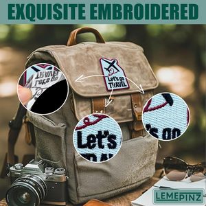 Let's Go Travel Embroidery Patch 3 Inches Iron On Sew On Travel <b>Applique</b> Patch Fabric Nonwoven Felt Bags - Product Image 5