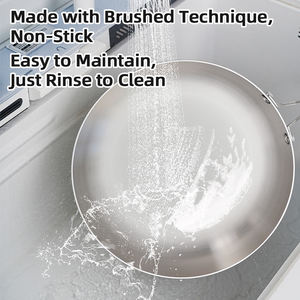 Cocina de lujo personalizada, 4 tamaños gruesos, 2,5mm, 3 capas, acero inoxidable 316, vaporera antiadherente, utensilios de cocina, juego de sartenes y ollas para freír Wok - Product Image 4