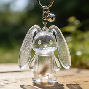 Cápsula Transparente Personalizada para Guardar Pelo de Mascota, Llavero Conmemorativo Grabable, Recolector de Bolas de Pelo de Mascota - Product Image 3