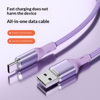 Kabel Data Pengisian Cepat USB Kabel Data Ponsel Tipe-C untuk Mobil Pengisian Cepat Transfer Data Anyaman Presisi Warna-warni