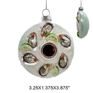 Décorations de Noël en forme d'huître ornées de citrons, ornements suspendus pour centres commerciaux, hôtels, fêtes, décorations festives - Product Image 3