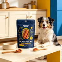 Sacs d'emballage pour aliments pour animaux de compagnie en BOPP personnalisés, durables, résistants à l'humidité, réutilisables, avec fermeture éclair, pour le stockage des aliments secs et des friandises pour chiens et chats