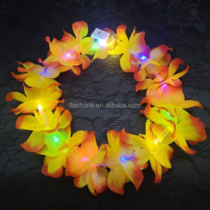 Diadema hawaiana LED, diademas florales para boda, corona <span class=keywords><strong>de</strong></span> flores artificiales para decoración <span class=keywords><strong>de</strong></span> fiesta temática Tropical <span class=keywords><strong>de</strong></span> playa - Product Image 6