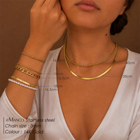 EMANCO Ensemble de bijoux en acier inoxydable : Colliers à chaînes superposées et chaînes à maillons corde, Bracelets perlés. Vente en gros et dropshipping.
