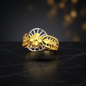 Anillo de Cóctel Floral, Oro Sólido de 18K, Chapado en Rodio, Estilo Vintage, para Boda, Fiesta, Aniversario, Unisex, Uso Diario - Product Image 3
