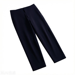 <b>Men's</b> Navy Blue Formal Trousers High Waist Straight Fit Anti-Wrinkle Polyester Worsted Fabric Autumn Wear - Product Image 3