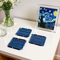 Sous-verre et set de table carrés modernes en tissu 100 % coton tressé résistant à la chaleur