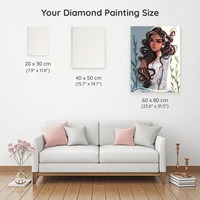 Peinture Diamant 5D à Perles Rondes Complètes, Thème Sirène Océanique, 40x50, Kit DIY, Décoration Murale pour la Maison