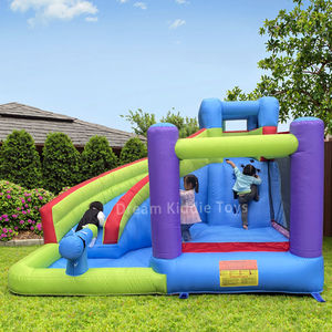 Residenziale Combo buttafuori gonfiabili con scivolo giochi a spruzzo d'acqua e piscina per bambini da 2 a 8 anni cortile all'aperto - Product Image 1
