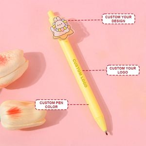 Custom Charm Cartoon Ballpoint <b>Pen</b> Soft Cute Fashion Color Cute <b>Acrylic</b> Rubber Clip Ballpoint <b>Pen</b> - Product Image 4
