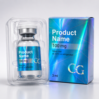 Boîte et étiquettes personnalisées pour flacons de peptides VS-398 avec estampage UV or, 3 ml, 10 ml, flacons simples/multiples, emballage pharmaceutique en gros