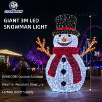 Hommes-Neiges Géants 3D LED en Métal pour Noël, Éclairage Extérieur Étanche IP65