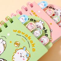 A7 Spiralblock 87x145mm 80GSM 80 Blatt Liniert Niedliche Kawaii Familien-Indexregisterkarten Doppeldrahtbindung 320 Stück/Karton Großhandel