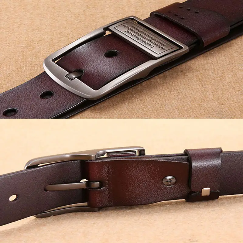 Factory OEM Fashion Genuine Leather Belt For Men New Design Luxury Vintage Cowhide Automatic Buckle Men Belts