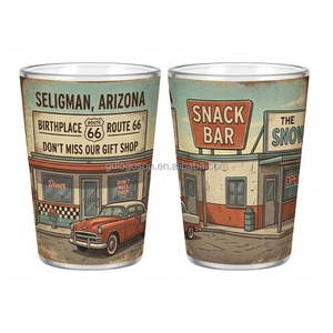 Verre à shot personnalisé <span class=keywords><strong>en</strong></span> gros, thème Route 66 Vintage Americana, souvenir de <span class=keywords><strong>voyage</strong></span> sur la route, avec motif de <span class=keywords><strong>voiture</strong></span> classique de style Diner rétro - Product Image 6