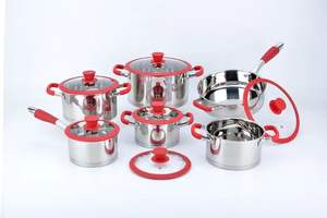 Ensemble de casseroles <span class=keywords><strong>Lechen</strong></span> Modern 5 pièces en acier inoxydable à double fond extra épais, compatible lave-vaisselle, écologique, 16-28 cm - Product Image 4