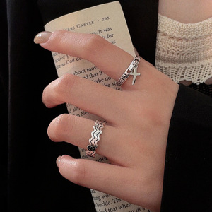 Anillo Abierto de Plata de Ley 925 Yinruitai con Cruz, Estilo Retro Coreano para Mujer, Joyería de Alta Gama para Uso Diario - Product Image 3