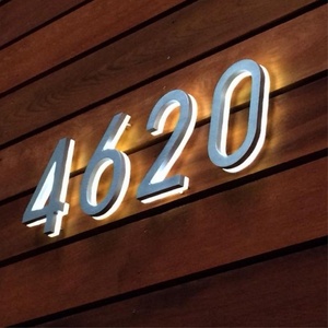 Custom LED Outdoor Metal Address Direction <b>Electronic</b> Sign Lighted Digital Door Plate Illuminated Signs House Numbers With Light - Product Image 3