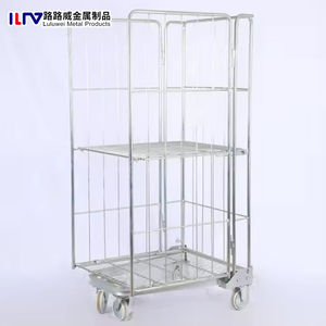 Warehouse Wire Mesh Storage Cage with <strong>Wheels</strong> Foldable Steel Logistic Trolley - Product Image 6