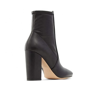 Botines de Cuero Genuino Personalizados 2025 para Mujer, Botas de Tacón Grueso Negras de Invierno, Accesorios de Otoño - Fabricante Directo - Product Image 4