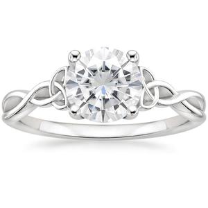 Anillo de Compromiso de Plata 925 con Moissanita, Joyería para Hombre, Corte Redondo, Engaste de Puntas, Chapado en Oro, Certificado por Terceros, Talla Personalizada - Product Image 1